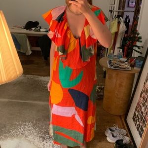 Mara Hoffman multi-color swim coverup.